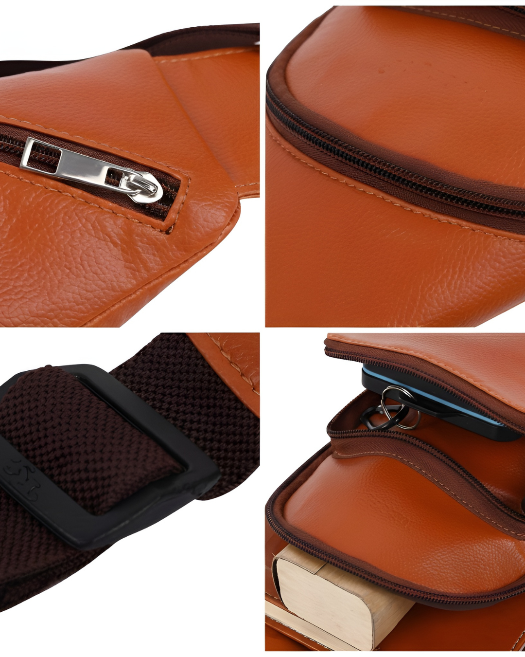 Wriggle Men's Chest Bag, Cross Body Bag with Detachable Shoulder Strap, Water/Wear-resistant, Anti-Theft Pocket, - Image 5