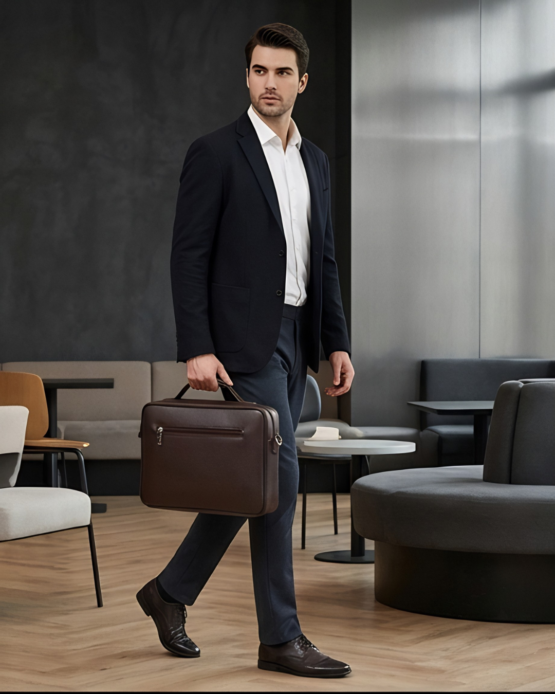 Wriggle Messenger Tablet Bag for Men & Women | iPad & Tablet Carry Bag | Adjustable Strap | PU Leather | 13×9 inch — Brown (WRG-LT-BRW-01)